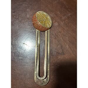 Vintage Orange Metal Bookmark Gift Teachers Bookworm Reader